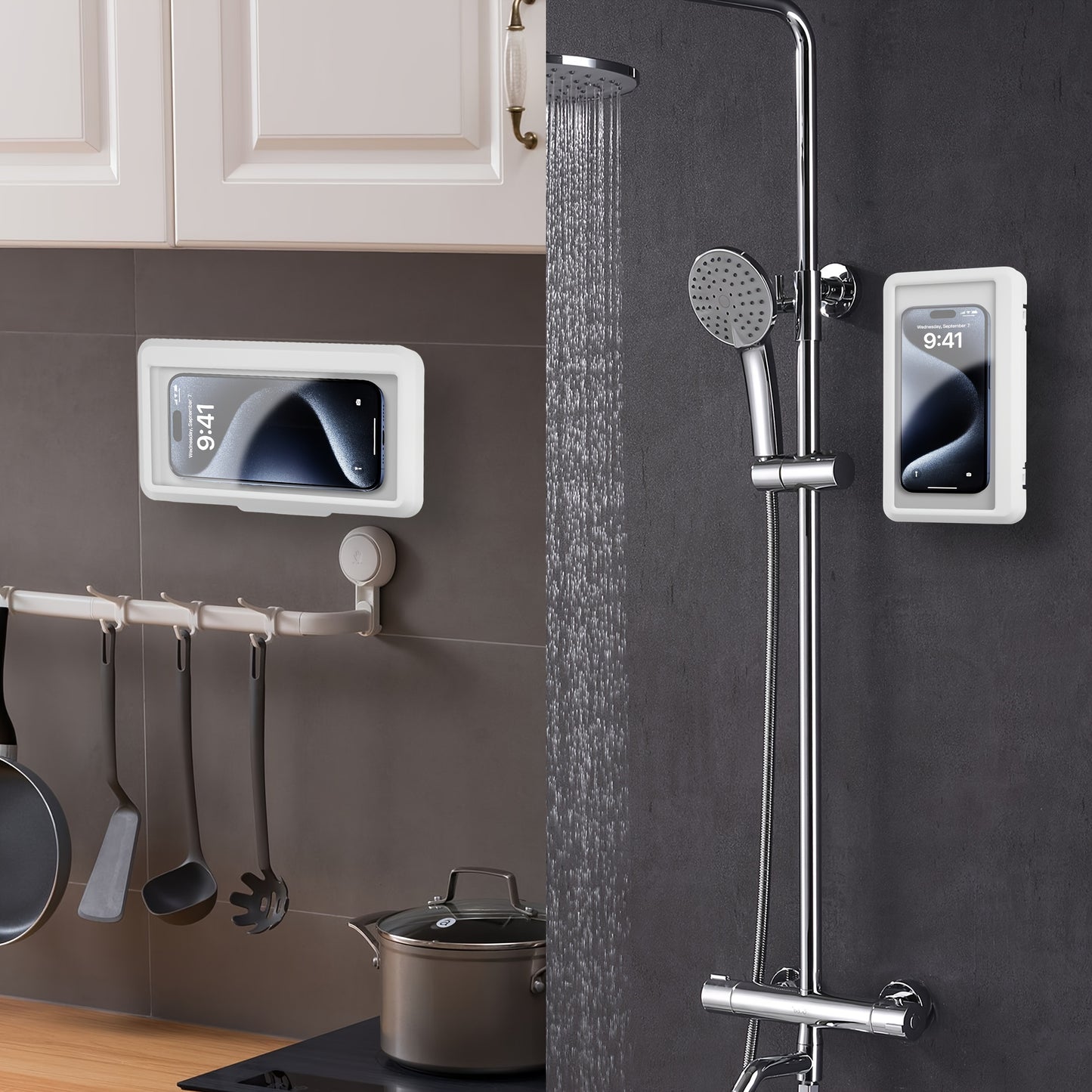 Waterproof Shower Phone Holder with Touchable Screen – Wall Mount Case for All Smartphones
