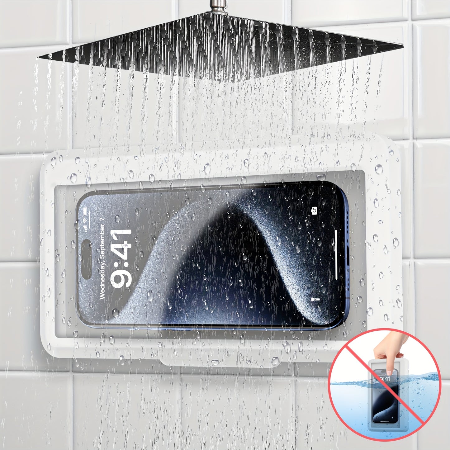 Waterproof Shower Phone Holder with Touchable Screen – Wall Mount Case for All Smartphones