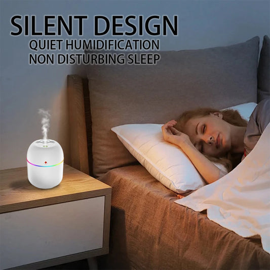 Mini USB Air Humidifier – Silent Aromatherapy Diffuser with 7-Color LED Light
