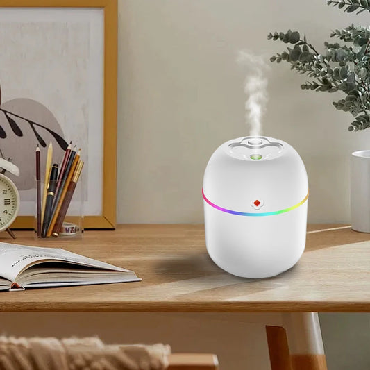 Mini USB Air Humidifier – Silent Aromatherapy Diffuser with 7-Color LED Light